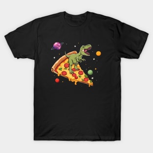 Dinosaur Pizza Space T-Shirt